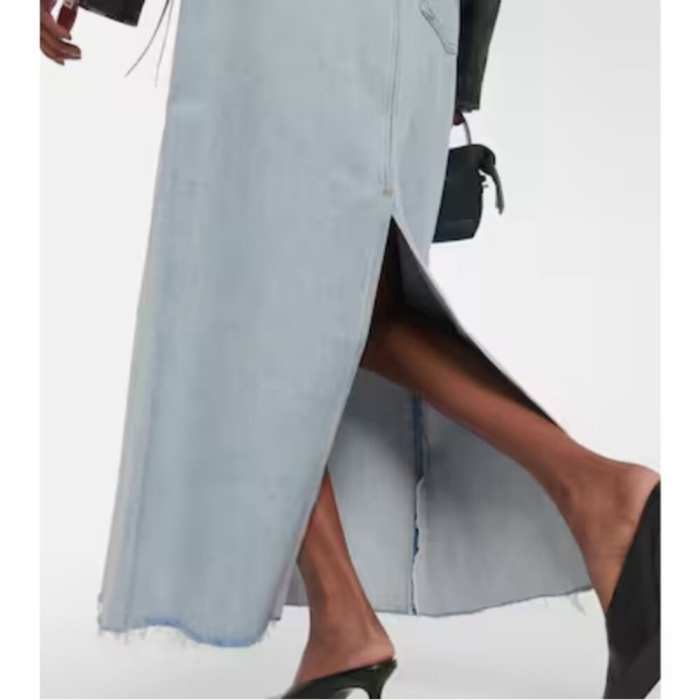 Agolde Denim Hilla Skirt In Light Blue Size 30 - Picture 2 of 6